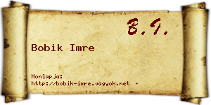 Bobik Imre névjegykártya